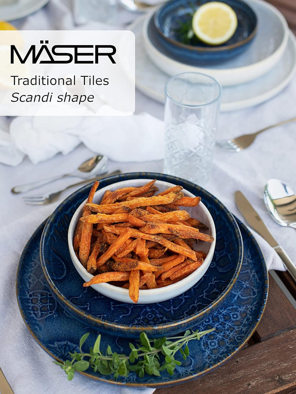 MÄSER 934063 Série Tiles Service de table vintage moderne pour 2 personnes au design mauresque Naty Shop