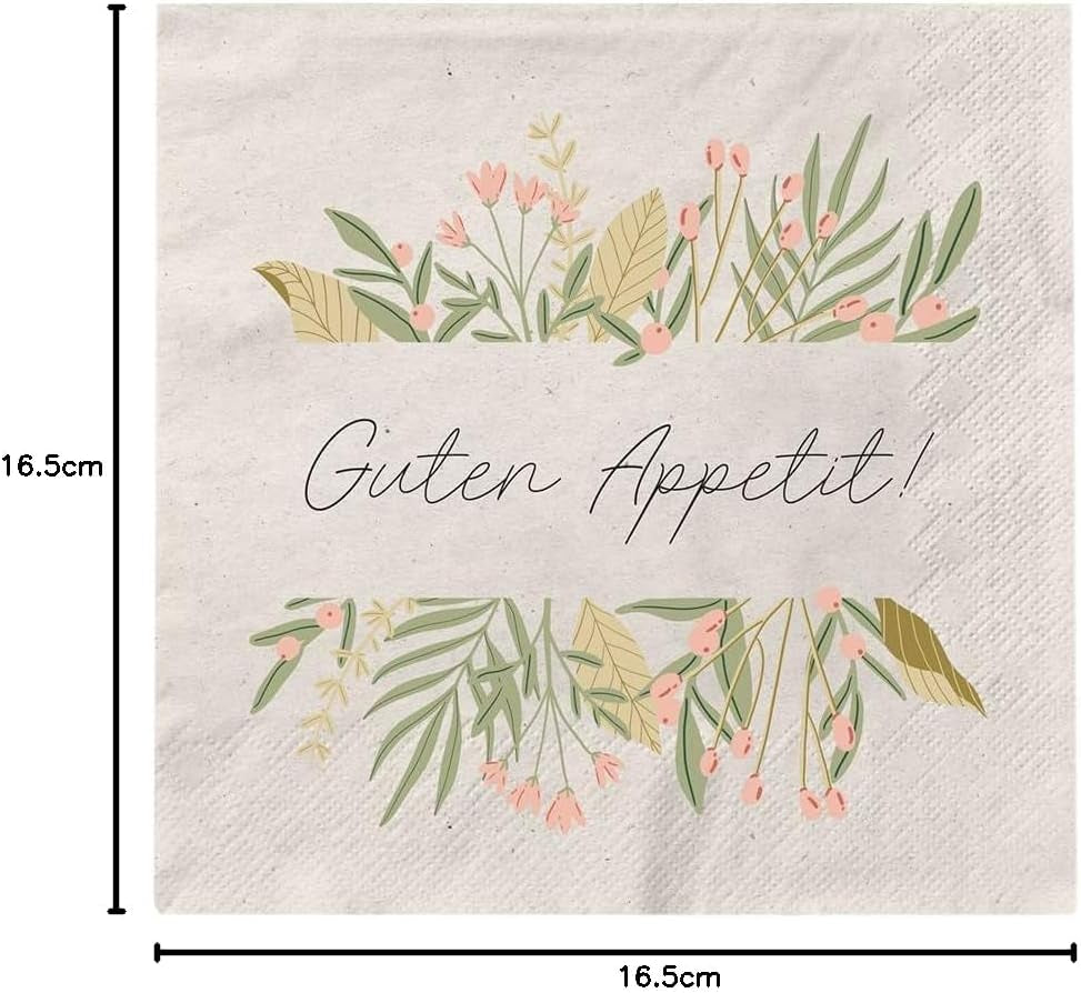Grafik Werkstatt Serviettes Mit Spruch Gross | 20 pièces | 16,5 X 16,5 cm | Gris | Bon appétit!
