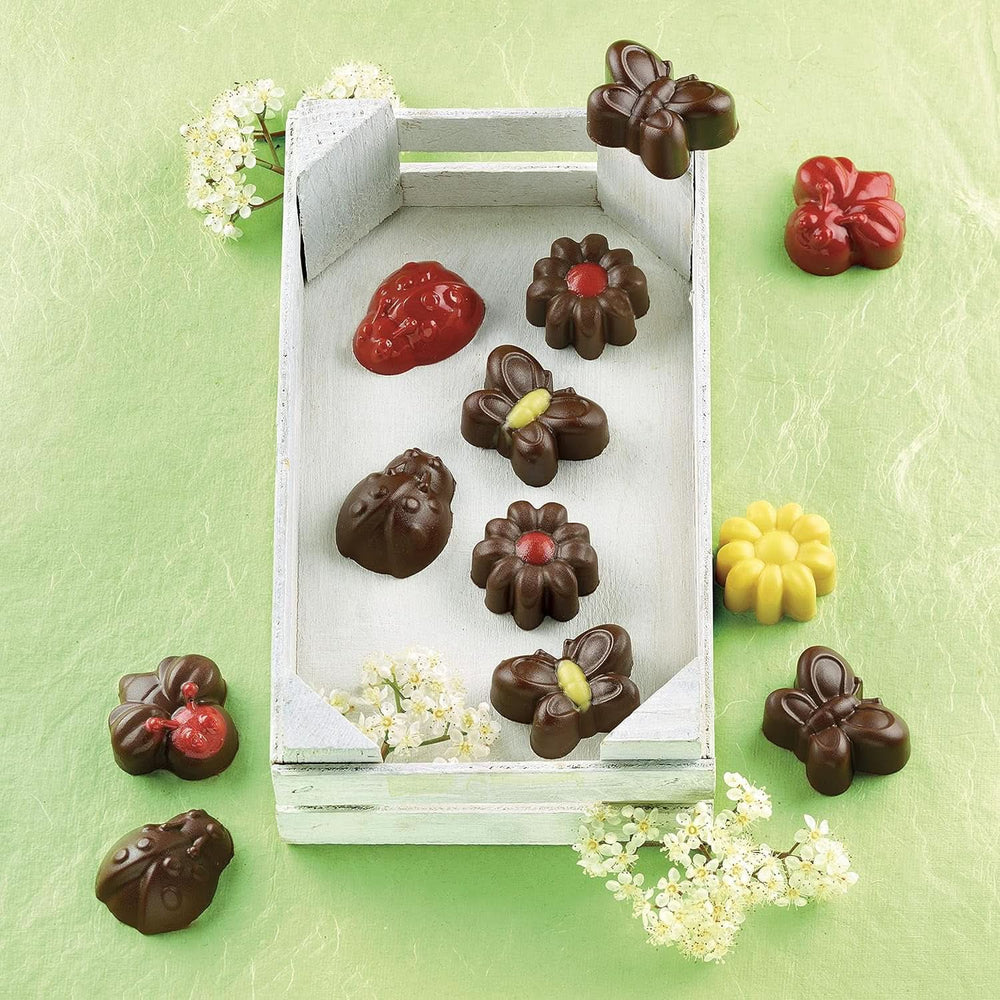 Silikomart 199199, moule à chocolat, modèle Spring, 15 pralines, Brown Kitchen Naty Shop