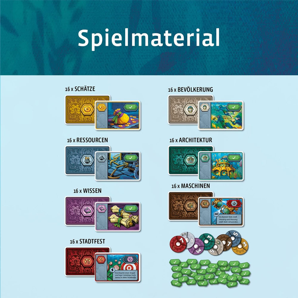 KOSMOS 683665 Pacifica - Relevez la ville engloutie avec tactique et chance, jeu pour deux, jeu de société pour exactement 2 joueurs, à partir de 10 ans, jeu de stratégie