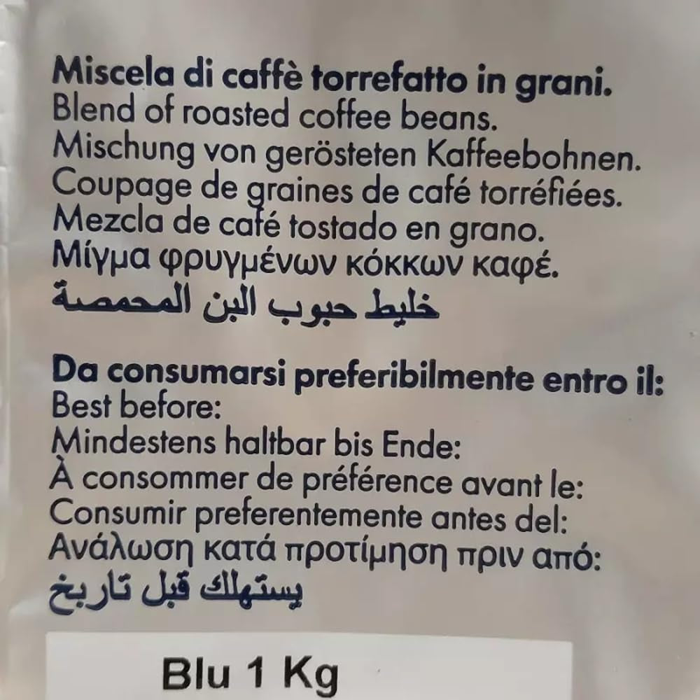 Caffè Borbone Mélange de Café Bleu 1 kg x 6 et Crème de Café Froide 550 g
