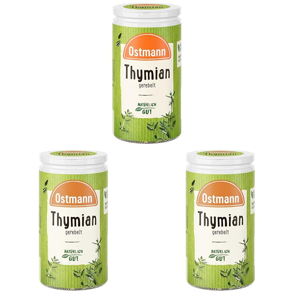 Ostmann Thym Gerebelt 15 g Thym-Gewürz für viele Fleisch-, Fisch-, Pilz-, und Gemüsegerichte der Mediterranen Küche, Quantité: 1 Stück