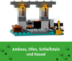 LEGO Minecraft The Armory Playset avec figurines de héros, armes jouets et figurine d'Alex, jouet d'action pour garçons et filles, cadeau pour les joueurs et les enfants de 7 ans 21252 Ensembles de construction Besuche den LEGO-Store