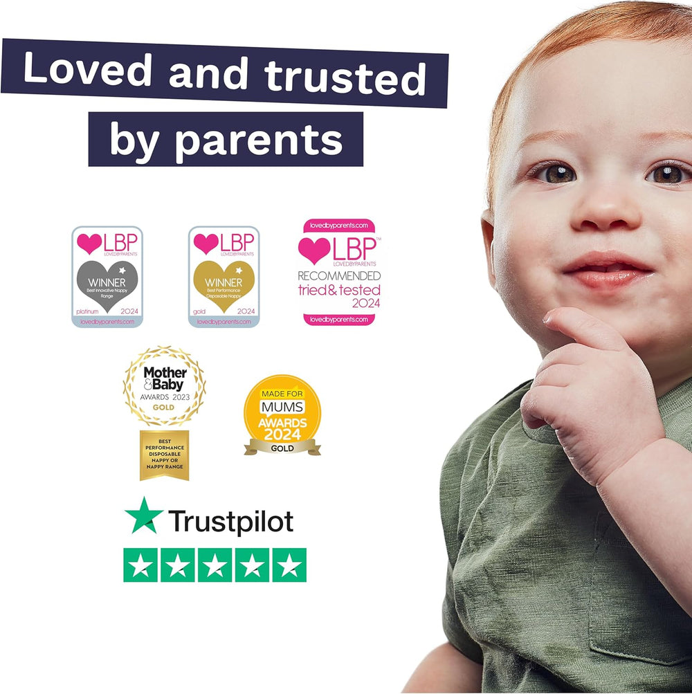 Couches Eco Baby - Taille 3 (4-9 kg), 1 paquet (26 couches), couches ultra douces pour peaux sensibles, coton biologique, protection contre les fuites jusqu'à 12 heures, nouveau guide des tailles