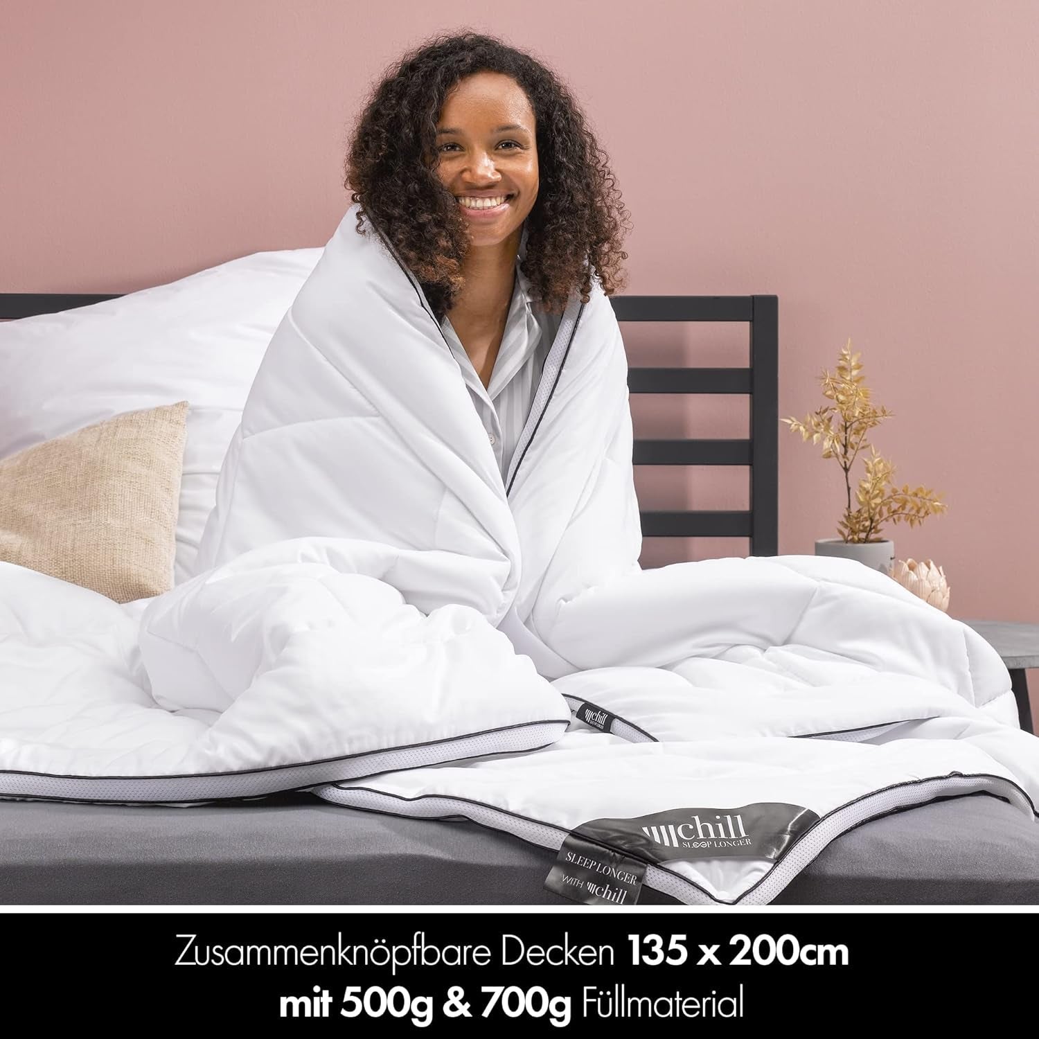 Couette 4 Saisons 135X200-Couette Toutes Saisons 2 en 1 135X200 - Couette Respirante, Lavable et Vegan - Couette Duo avec Bande de Confort pour Dormir - Garnissage 500G & 700G Couettes et Couettes Naty Shop