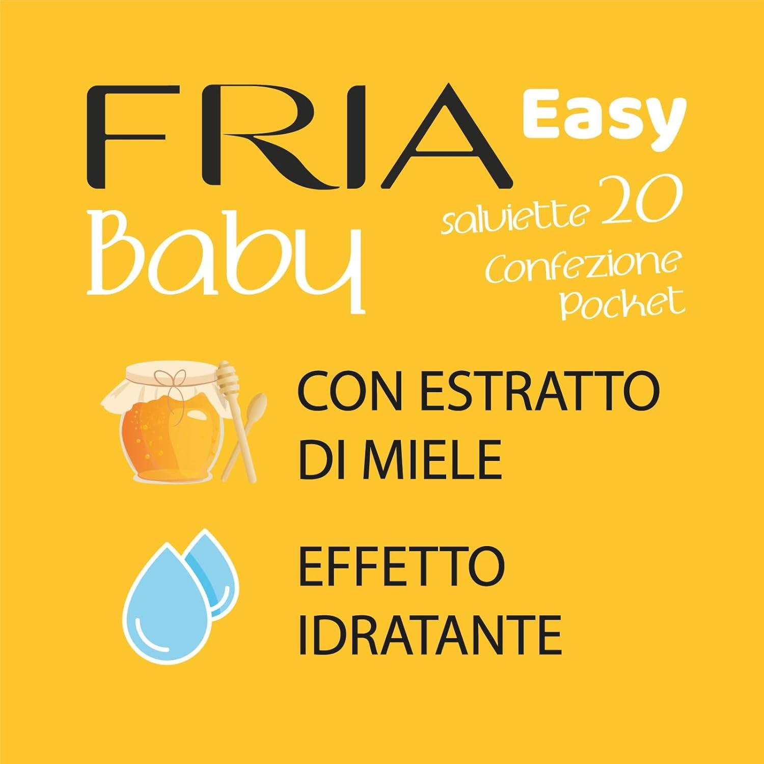 Easy Baby Lingettes humides à l'aloe vera et à l'extrait de miel hydratantes pour la peau, testées dermatologiquement, paquet de 20 lingettes