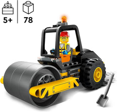 LEGO City Road Roller Véhicule de construction pour enfants de 5 ans Jouet à rouleau à vapeur avec figurine d'ouvrier du bâtiment Expérience de jeu imaginative pour garçons et filles Petit cadeau amusant 60401 Ensembles de construction Besuche den LEGO-Store