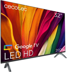 Televizor inteligent LED Cecotec 32" seria A4 ALH40032. Rezoluție HD, sistem de operare Google TV, Chromecast, asistent Google Voice, sistem audio Dolby și 16 GB ROM.