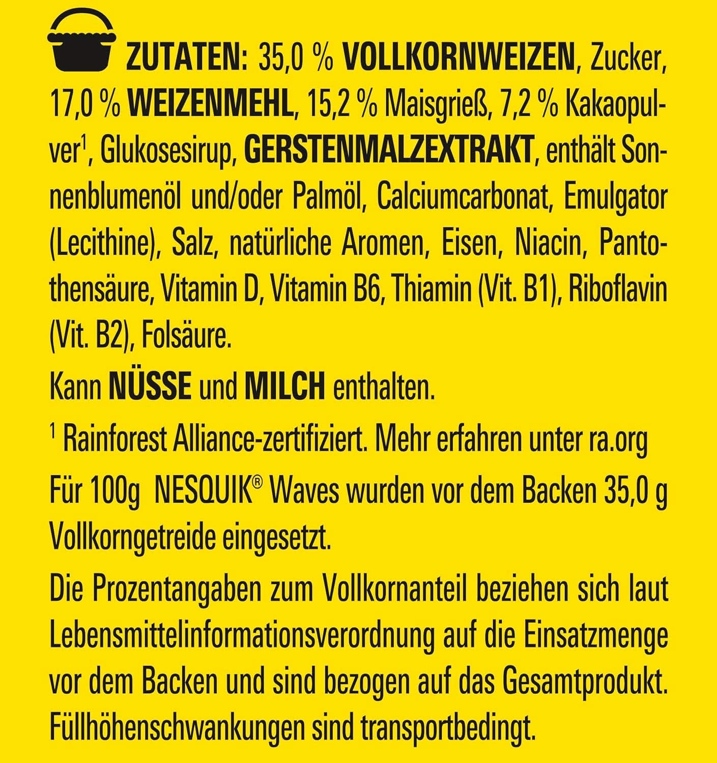 Nesquik Choco Waves, petit-déjeuner croquant aux vagues de chocolat, 330 grammes Céréales Naty Shop