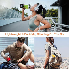 Topesct Mélangeur à emporter, Smoothie Maker to Go – Mixeur sur socle mobile/Mini mixeur électrique avec connexion 3D pour mixeurs à emporter, Presse-agrumes USB 13 oz (Noir) Cuisine Naty Shop