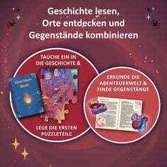 KOSMOS 684853 Puzzle aventure Den Tiefen Des Vulkans, 258 pièces, puzzle d'aventure interactif pour enfants de 8 ans et plus, découvrez une histoire d'aventure avec chaque pièce de puzzle Puzzle Naty Shop