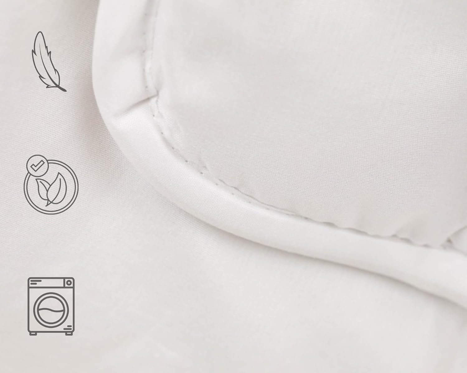 Couette TRAMAS+ 200 Gr/M² pour lit en fibres creuses siliconées - 150X220 Cm - Certifié Oeko Tex - Blanc, doux, chaud, minimaliste - Lit 90 Cm Couettes et couettes Naty Shop