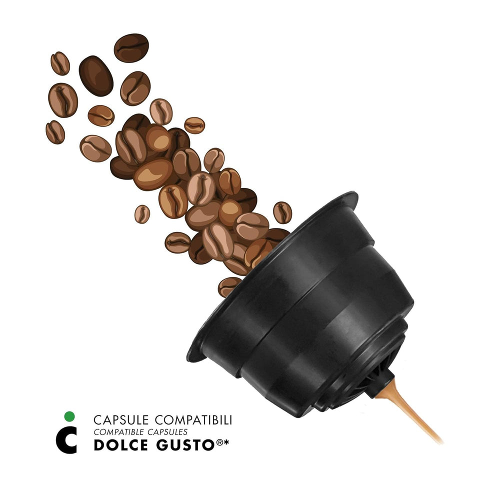 Nescafè Dolce Gusto, 96 capsules de café avec le système Nescafè-Dolce-Gusto compatible - Il Caffè Italiano - Mélange de Florence, Intensité 9