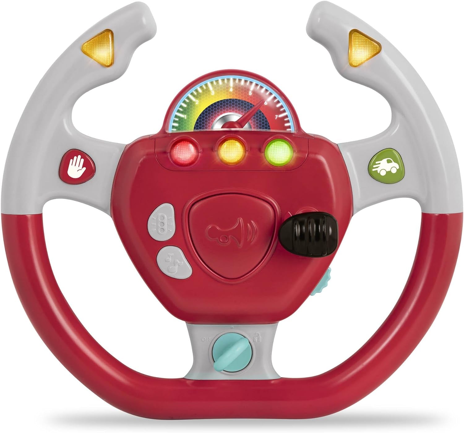 Battat en plastique, jouet interactif au volant BT2525Z également pour les voyages et les promenades en voiture avec lumières et sons pour les enfants de 2 ans et plus, rouge, compatible avec les voitures Bebe Toys Naty Shop
