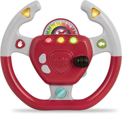 Battat en plastique, jouet interactif au volant BT2525Z également pour les voyages et les promenades en voiture avec lumières et sons pour les enfants de 2 ans et plus, rouge, compatible avec les voitures Bebe Toys Naty Shop