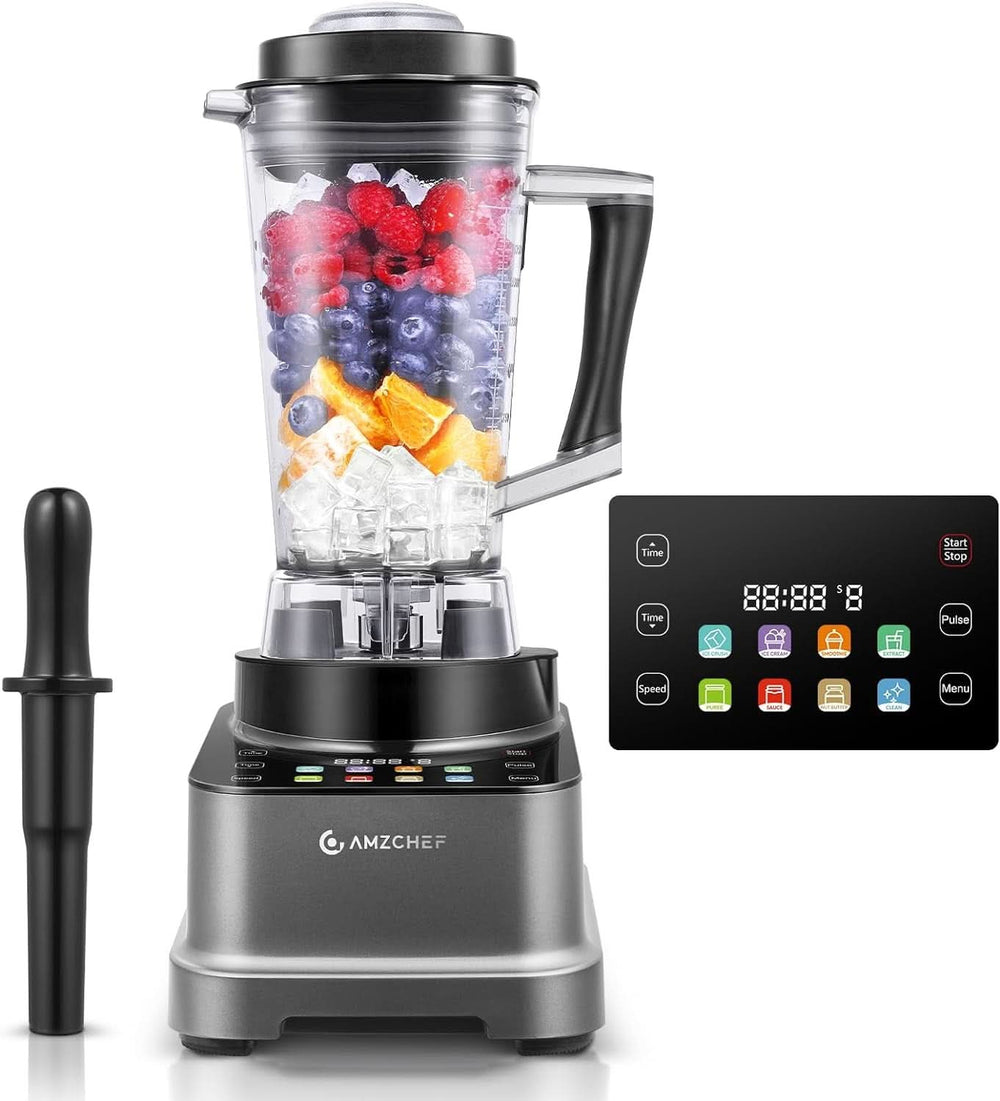 Blender AMZCHEF, 8 menus intelligents et 10 vitesses, écran tactile LCD Cuisine Naty Shop Grau