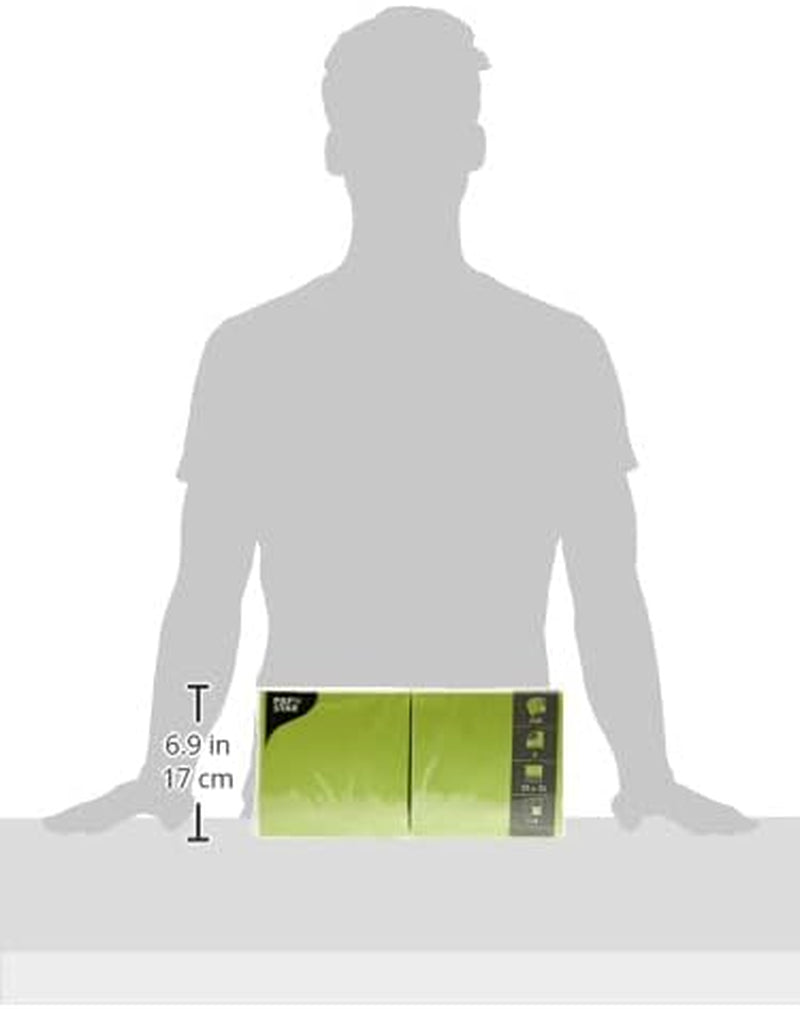 250 serviettes 3 épaisseurs pliées 1/4 33 cm x 33 cm vert pomme (lot de 2)