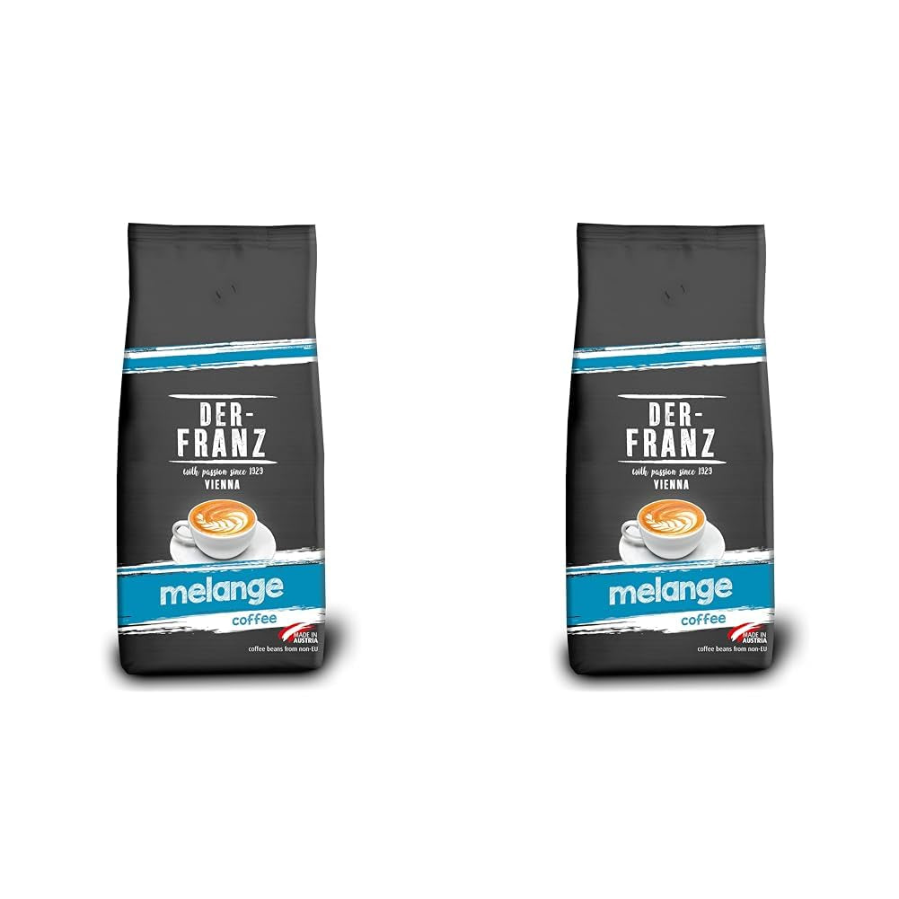 DER-FRANZ Café Crème, Intensité 4/5, 100% Arabica, café en grains entiers Naty Shop Café 2 x 1 Kg Mélange