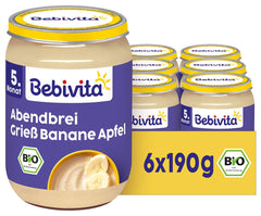 Porridge du soir semoule-banane-pomme, 190g lot de 6 (6x190g)