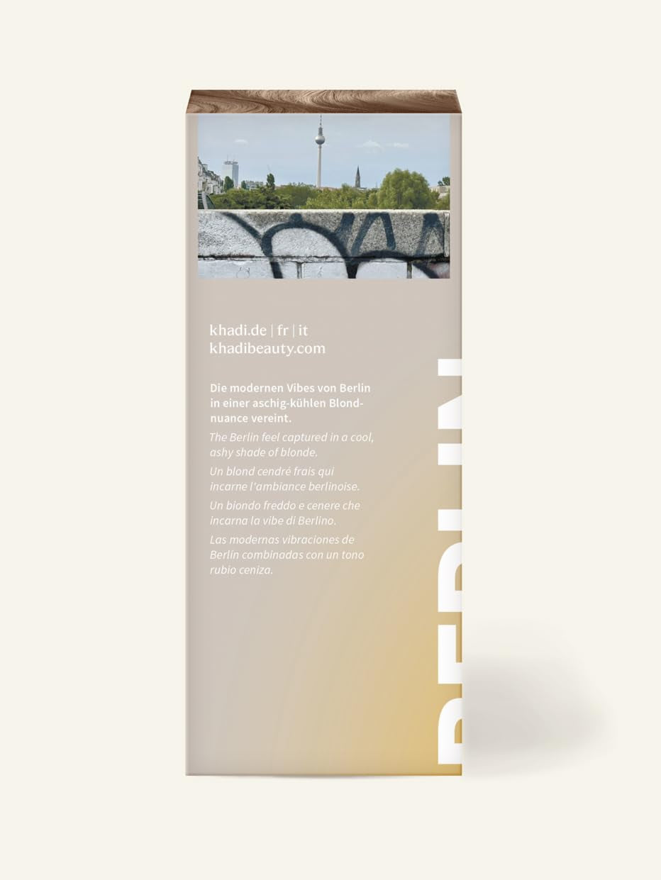 khadi BERLIN BLOND teinture capillaire végétale - teint les cheveux dans une teinte gris-blond cool - teinture capillaire naturelle 100% végétale, naturelle et végétalienne - 100g Teinture capillaire Naty Shop