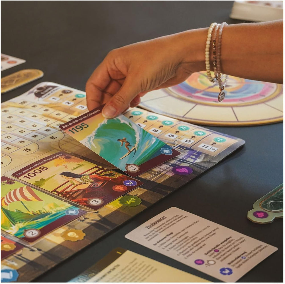 Game Factory 646098 Randonnée, voyage dans le temps, jeu de société pour 1 à 4 joueurs, à partir de 10 ans, jeu familial