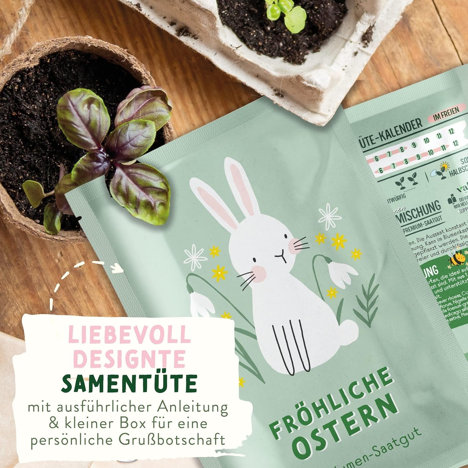 Blumensamen Wildblumenwiese I Blumen Saatgut Als Ostergeschenk, Ostergras Samen I Blumen Samen Oster Geschenk U. Oster Geschenk Kinder I Wildblumen Samen I Blumensamen Tütchen Für Blumenwiese