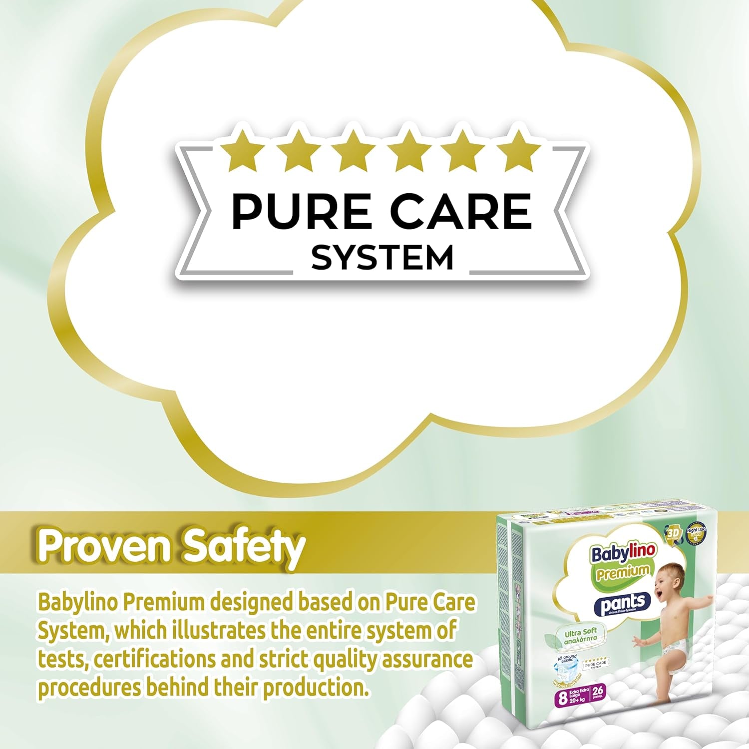 Pantalon Premium taille 8 avec filtre ultra doux, XXL (20+ kg), 104 pièces