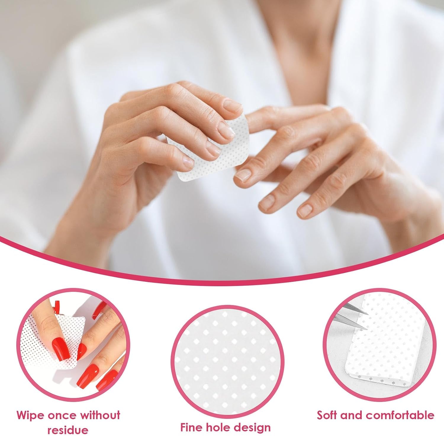 330 pièces Fusselfrei Nägel Wattepads, Fusselfreie Nageltücher, Nagel Wischtücher Wattepads, Nagelleck Entfernen Für Cleaner Gelnägel Nail Wipes Pads (Blanc)