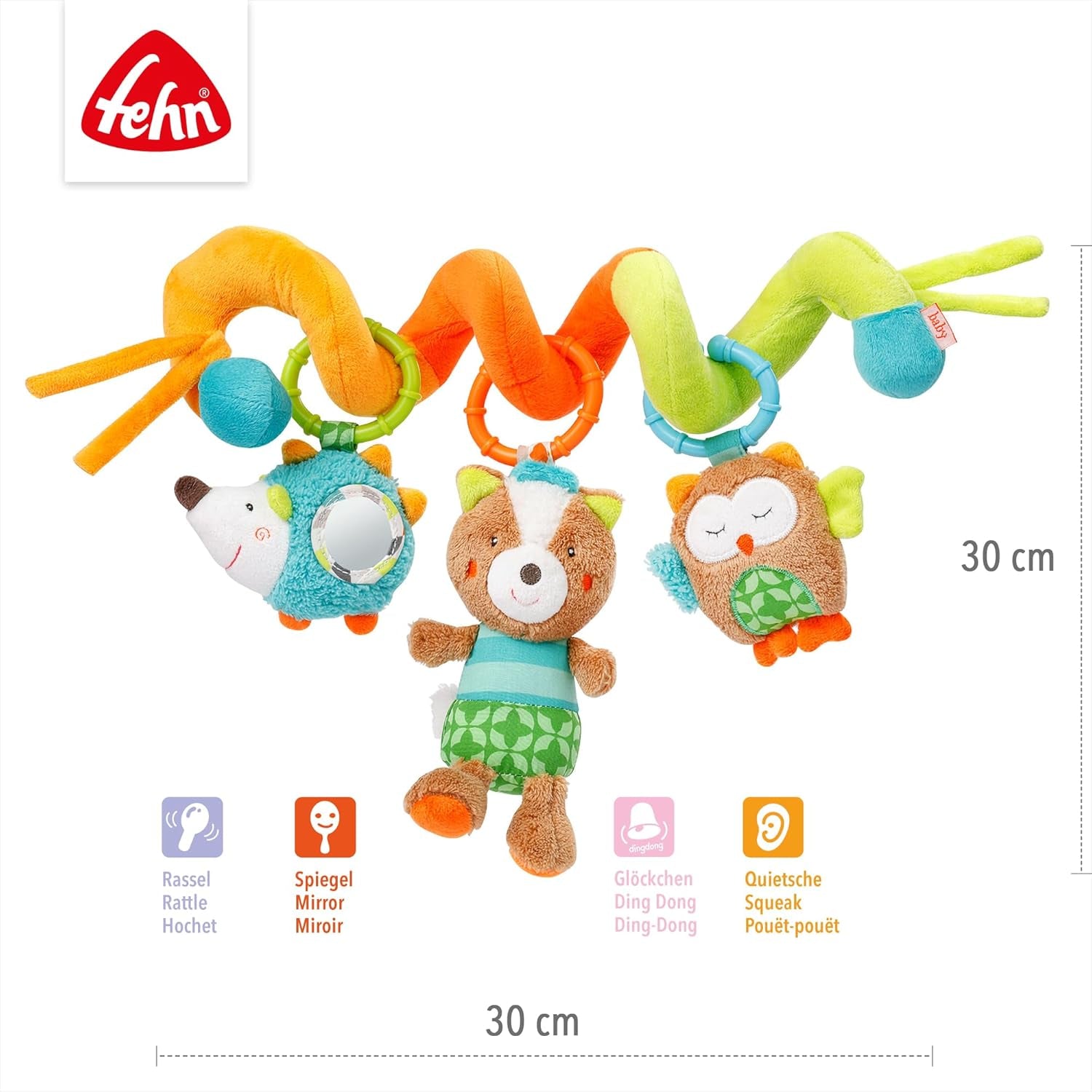 Fehn Activity Spiral Sleeping Forest - jouet pour poussette à toucher et à tenir - jouet pour bébé pour lit, parc, landau et siège auto - jouet d'activité motrice pour bébés et jeunes enfants à partir de 0 mois Baby Toys Naty Shop