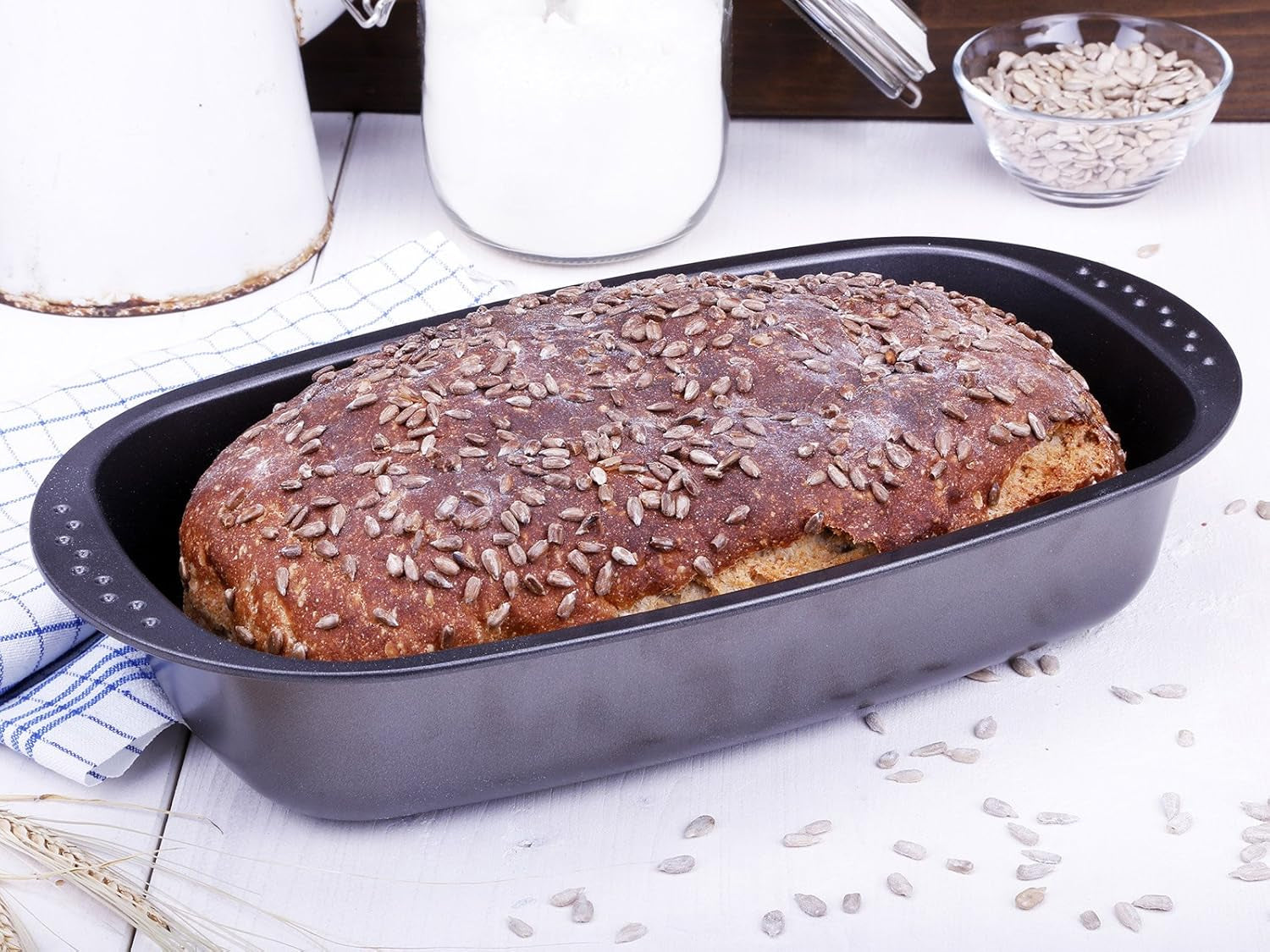 Chg 9942-04 Bratenform Mit Deckel, Antihaftbeschichte, Anthracite-Métallique, 37 X 20 X 7 Cm Moules et plateaux de cuisson Naty Shop