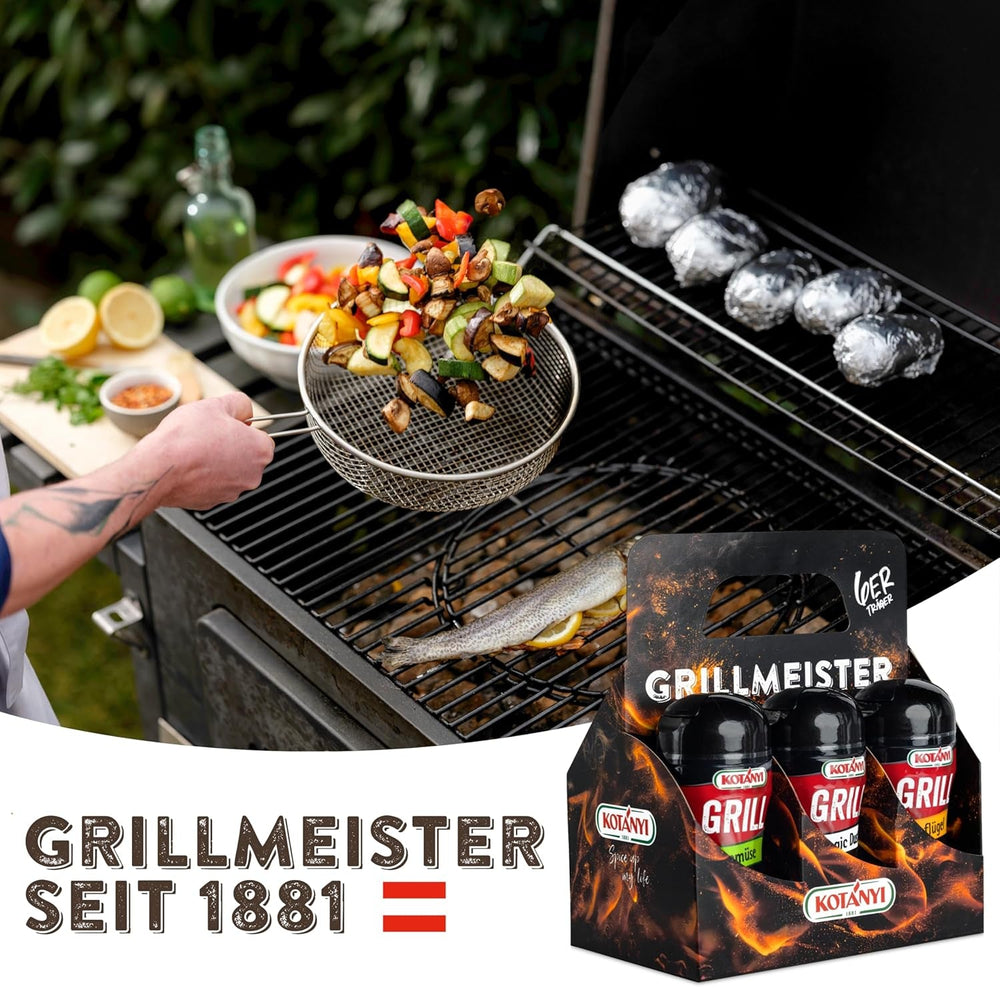 KOTÁNYI Grill Gewürze Geschenkset - 6er Träger - Geschenke für Männer - Grillzubehör & Gewürz Set für jedes BBQ - Grill Zubehör inkl. Magic Dust - [Jetzt Geburtstagsgeschenk für Männer bestellen!]
