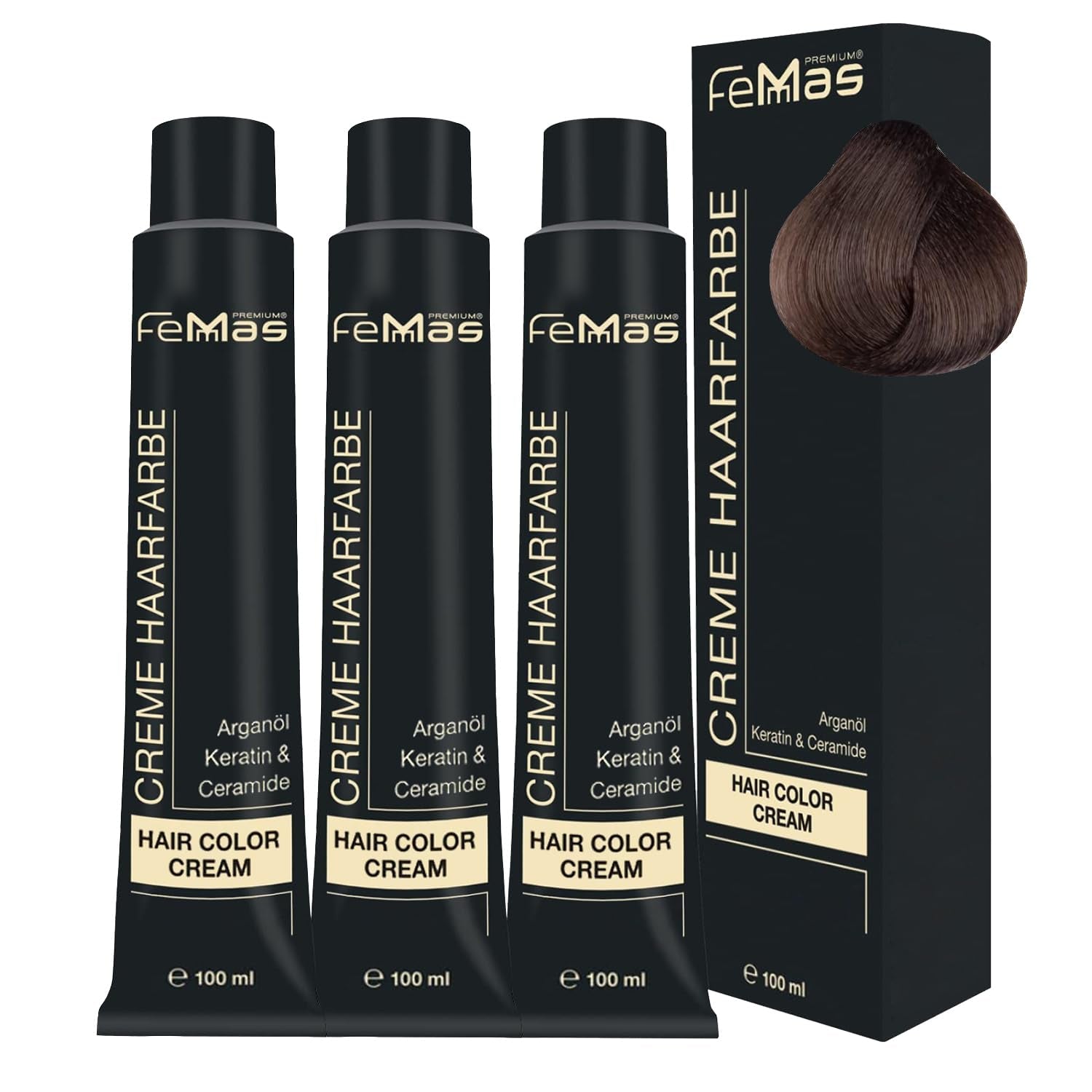 FemMas Hair Colour Pure & Mix Red I Cremă profesională cu ulei de argan, keratină și ceramide I Ca o vopsea de păr permanentă sau nuanță pentru rezultate radiante, de lungă durată I 100 ml