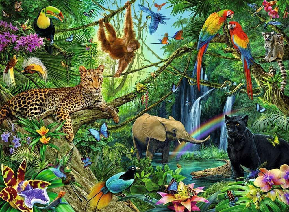 Ravensburger Puzzle pour enfants - 12660 Animaux dans la jungle - Puzzle animalier pour enfants à partir de 8 ans, avec 200 pièces au format Xxl Puzzle Naty Shop