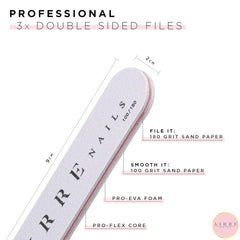 AIRRE 500 ongles en gel professionnels et 3 limes par boîte – (10 tailles) Faux ongles français demi-lune, usage salon et maison, coupe, limage et mise en forme, gel UV/LED, vernis à ongles et nail art (naturel)