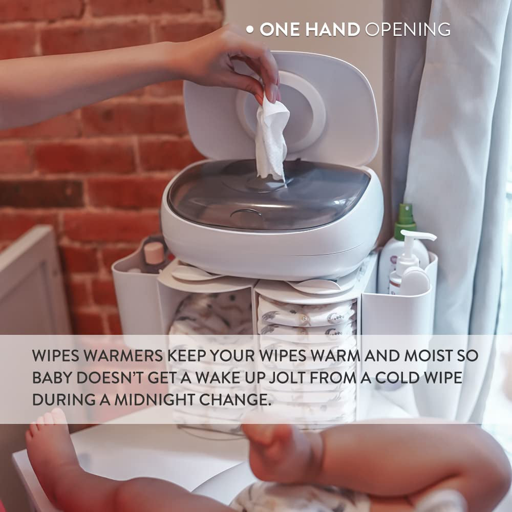 Prince Lionheart EVO Chauffe-lingettes pour bébé Lingettes humides jetables avec veilleuse chauffante Système Ever-Fresh (adaptateurs UE) 1 pièce (1 paquet)