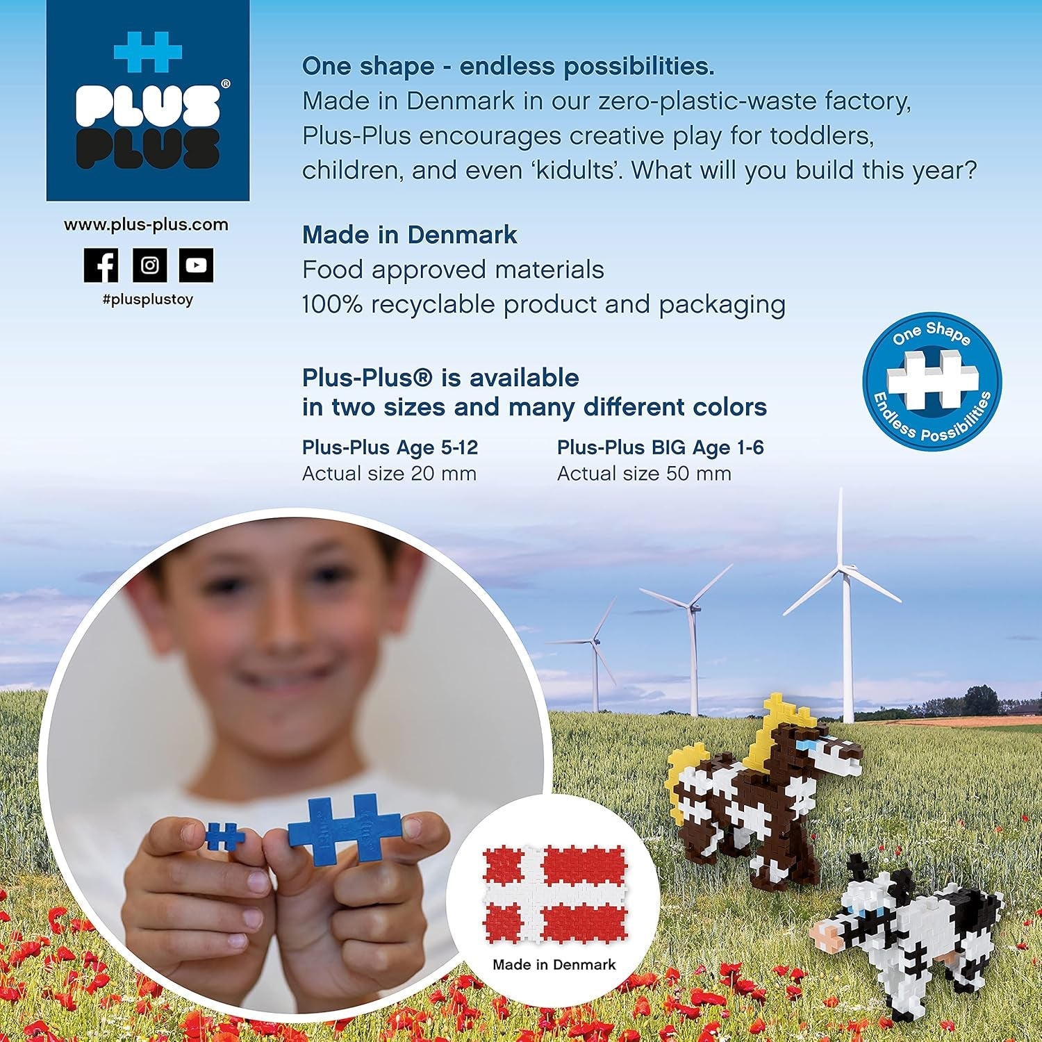 Plus-Plus 7265 Geniales Konstruktionsspielzeug, Farben-Mix, Bundle aus 4 verschiedenen Kreativ-Bausteine Tubes inkl. Bauplatte, 400 Teile, Mischfarben