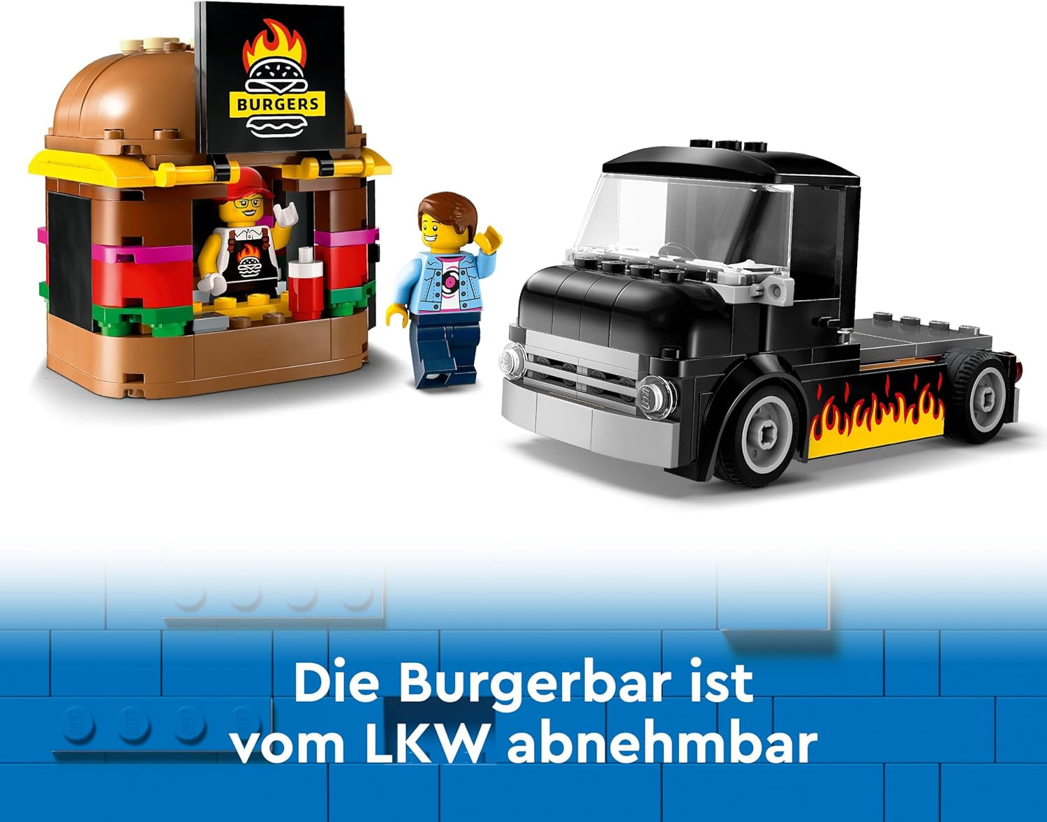 LEGO City Burger Van, Food Truck Toy for 5 Plus Year Old Boys & Girls, Vehicle Building Toys, Kitchen Playset with Vendor Minifigure and Accessories, Imaginative Play Gifts for Kids 60404