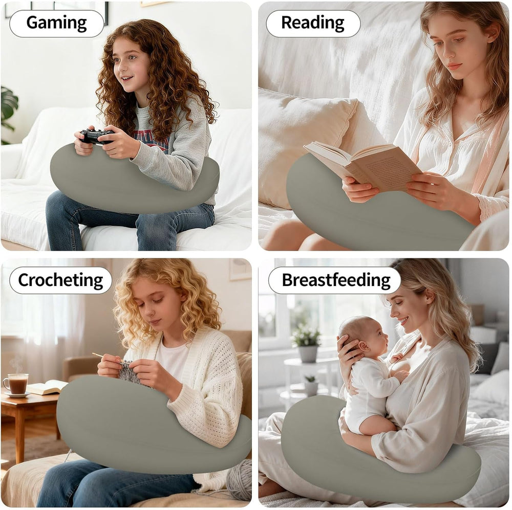 Pernă de citit și pernă de gaming, pernă de citit gonflabilă portabilă cu geantă de depozitare, pernă ergonomică de croșetat pentru citit, joacă, croșetat și lucru