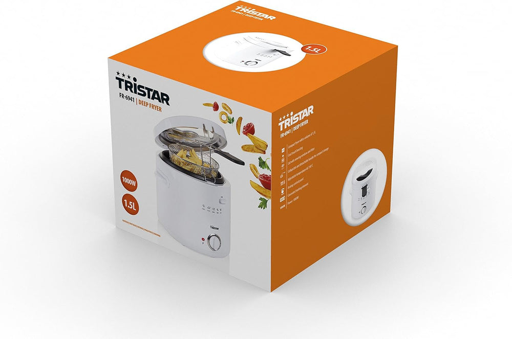 Friteuse Tristar FR-6941 - thermostat, 1,5 L, 1000 W, blanc Electroménager Naty Shop