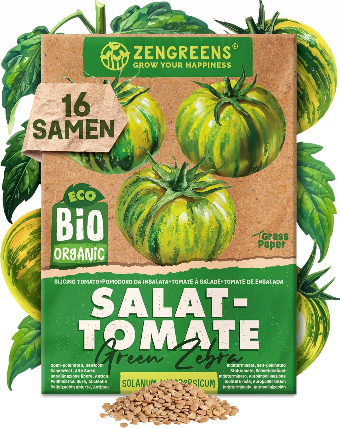 Graines de tomates biologiques dans un ensemble de 10 à 10 graines de tomates pour une culture facile dans le jardin, le balcon ou le parterre surélevé - Graines de plantes - Semis