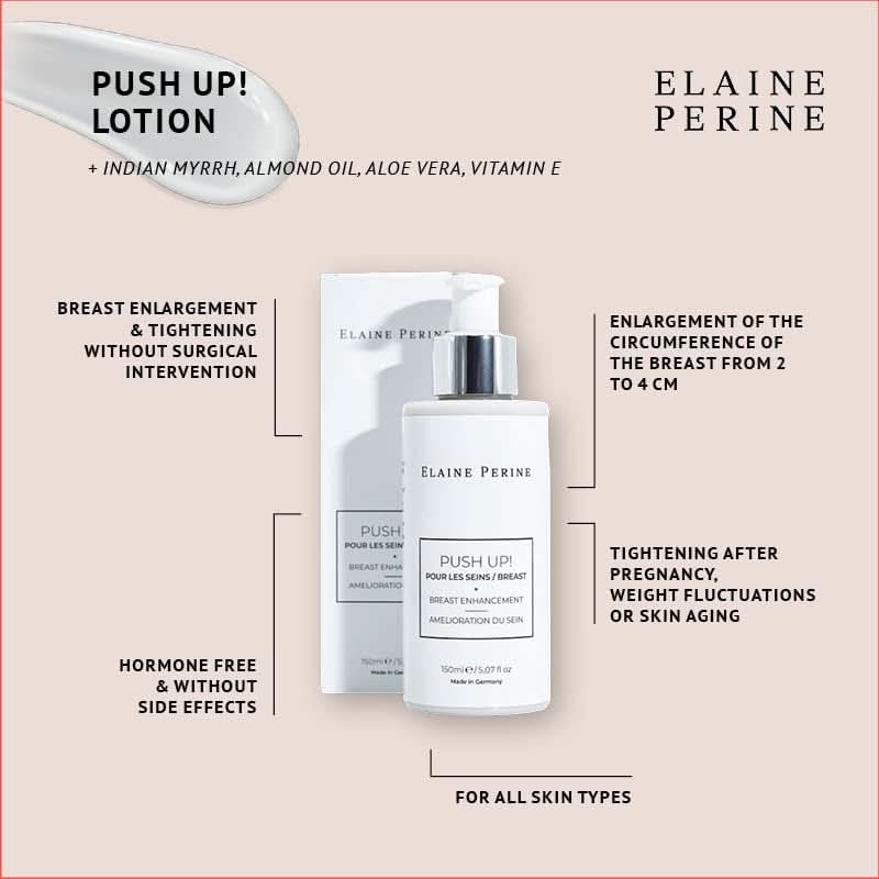 Crema pentru mărirea sânilor și ridicarea sânilor, Ingrediente naturale - PUSH UP! de Elaine Perine ™ Cosmetice si Infrumusetare Naty Shop