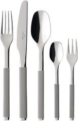 Villeroy Et Boch - S+ Taupe Ménagère En Acier Inoxydable De Haute Qualité Avec Manche En Silicone Naty Shop Gris 24 Couverts