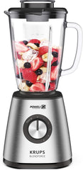 Batteur sur socle Krups KB439D Blendforce 2 | 800 watts | 5 vitesses | Fonction impulsion | Thermoglasbehälter 1,75 litre (Volume utile : 1,25 litre) | Stoßfest | Eiszerkleiner | Edelstahl Mère et Enfant Naty Shop
