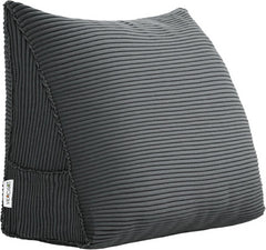 Pernă Johnear cu pană, pernă de citit pentru pat și canapea, pernă pentru spătar, pernă pentru tăblie, pernă lombară triunghiulară mare (gri, 45 cm)