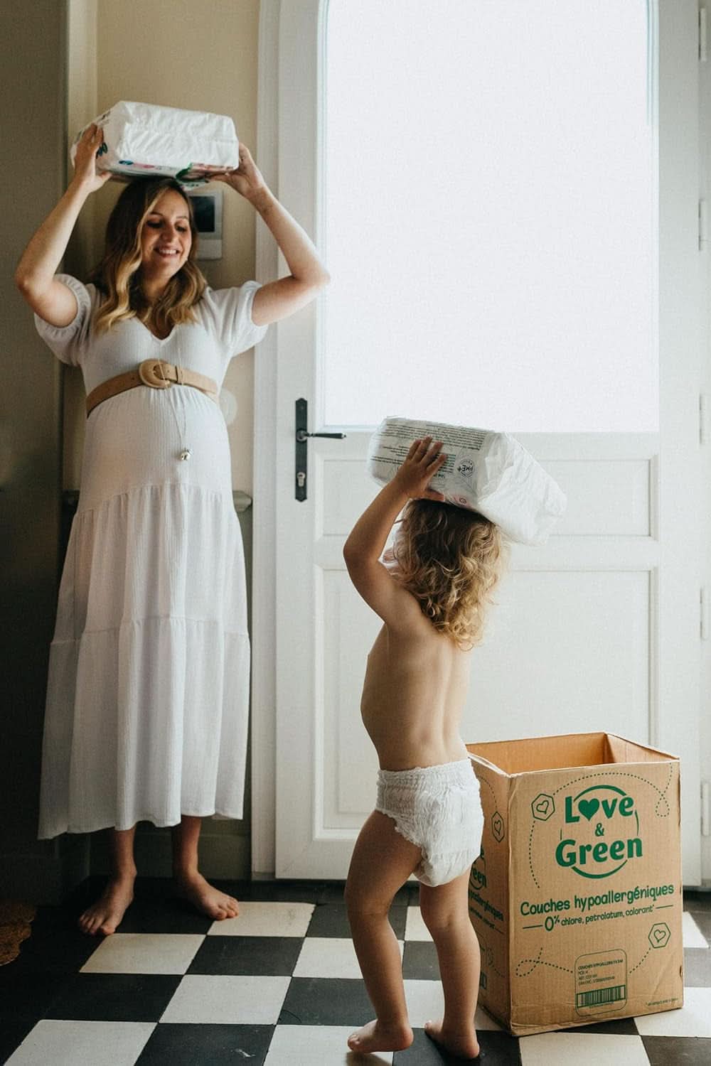 Love & Green, couches sans chlore, paquet pour 1 mois, taille 4 Mère et Enfant Naty Shop