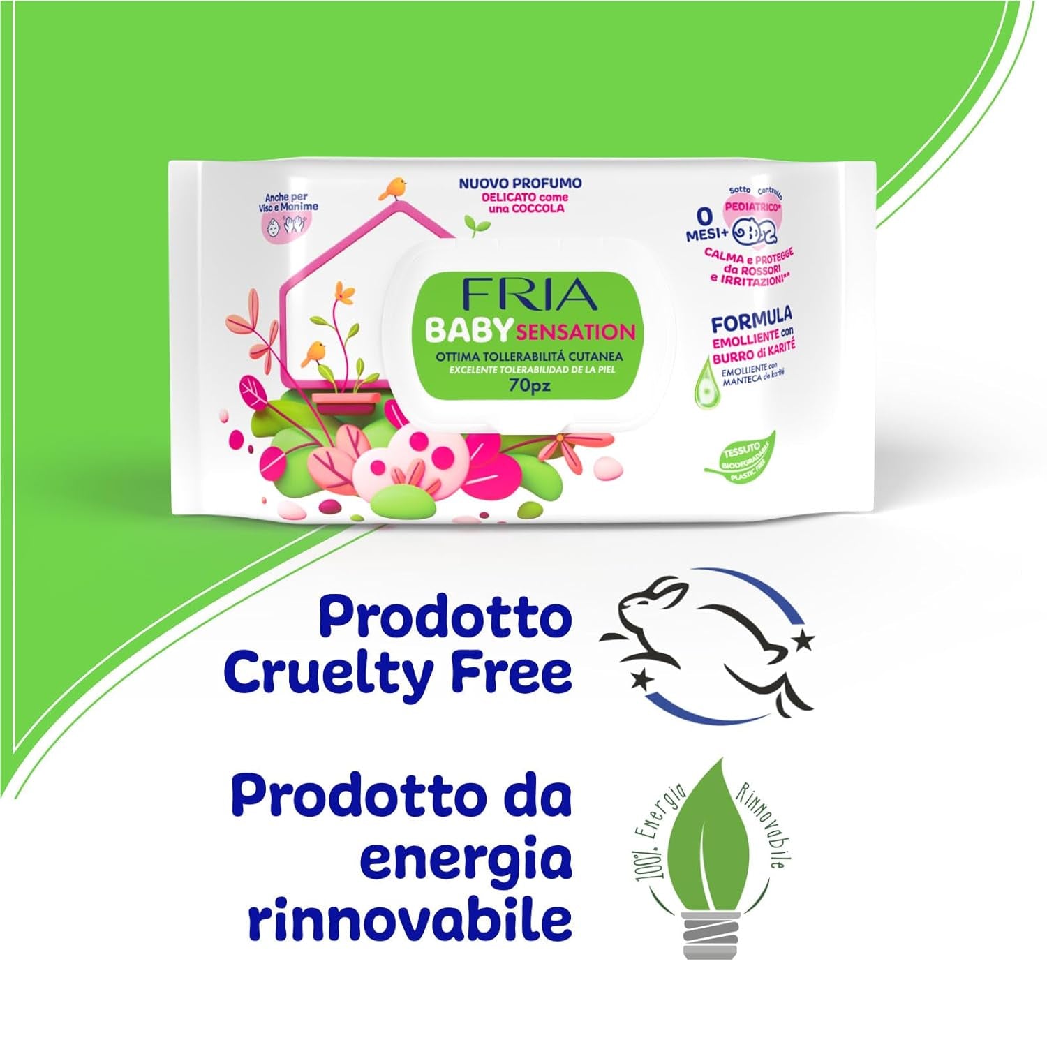 Baby Sensations avec couvercle, 72 lingettes humides, lingettes nettoyantes pour soins personnels, unisexe, enfants