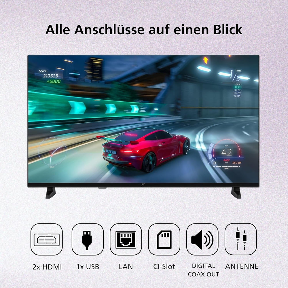 JVC Fire TV de 40 de inci, Smart TV Full HD, HDR, cu control vocal Alexa și tuner triplu, televizor LED LT-40VRF3555 (2026)