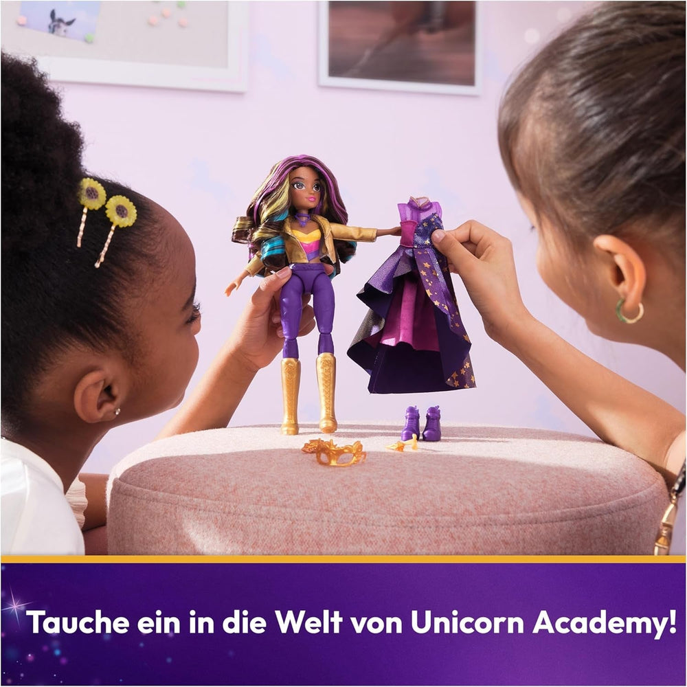 Unicorn Academy Deluxe Masked Ball Sophia - poupée de 24 cm de la populaire série Netflix avec 2 tenues, habillage classique et jeu de rôle, à partir de 4 ans Naty Shop Dolls