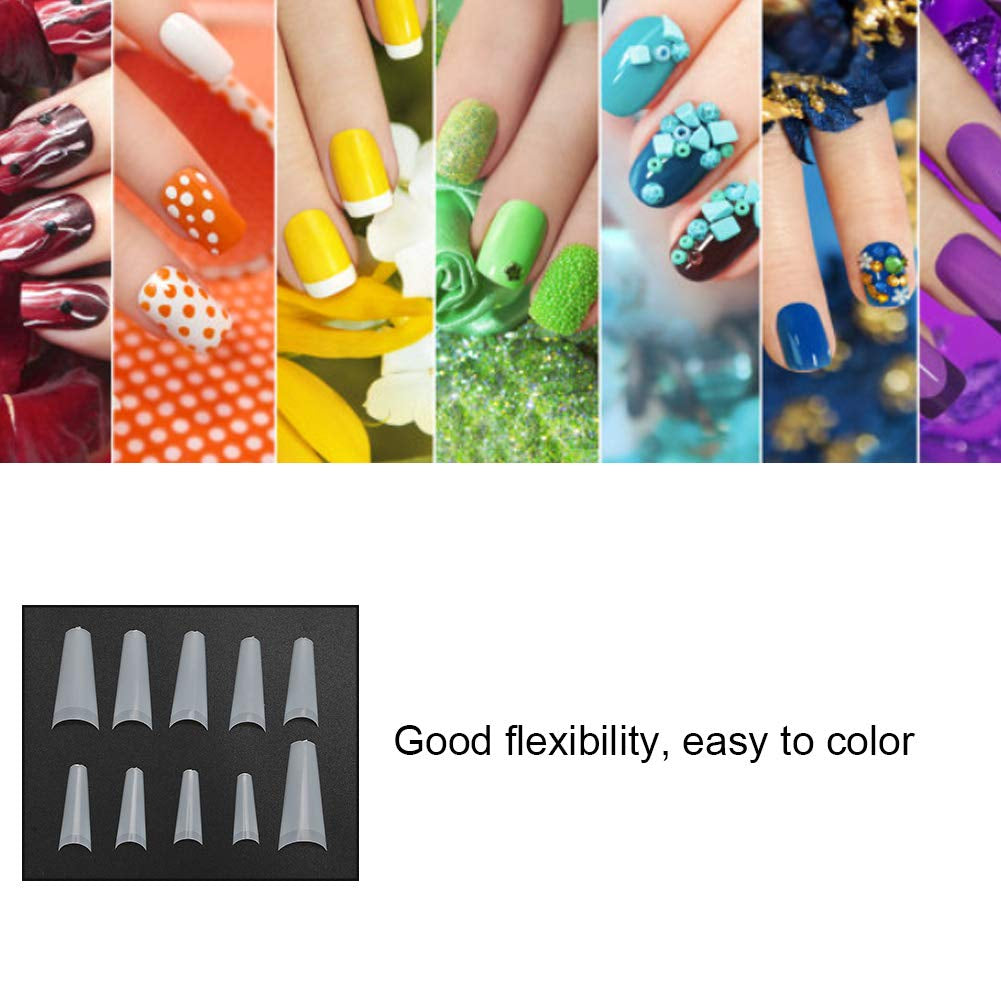 500 pièces de faux ongles, bouts d'ongles artificiels français naturels pour manucure, L, faux ongles à faire soi-même, gel UV ovale, accessoires d'ongles pour femmes et filles (couleur naturelle)