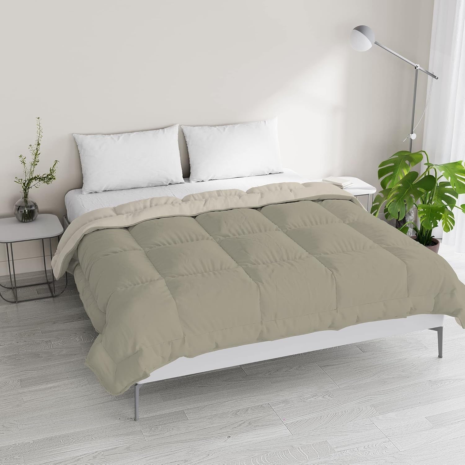 Linge de lit italien, couette d'hiver, taupe/crème, 250X200Cm Couettes et couettes Naty Shop